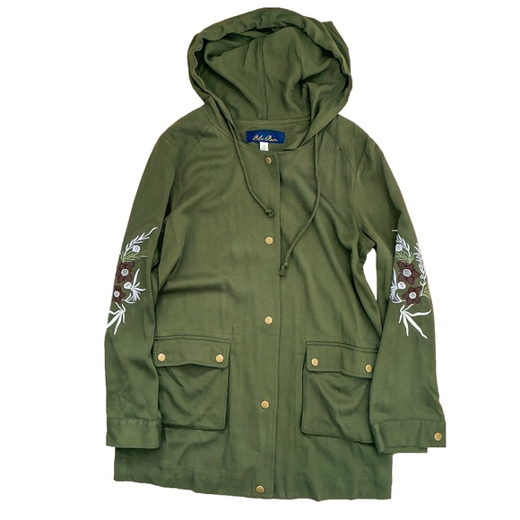 Embroidered Army Green Utility Jacket Small - Picture 1 of 3